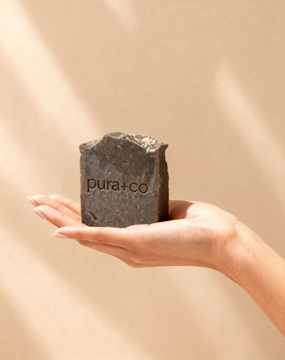 Pura+Co | Jabón Artesanal Exfoliante de Café | Artisanal Soap | Cold-process Soap | Oatmeal & Honey Scent | Handmade Skin Care | Puerto Rico 