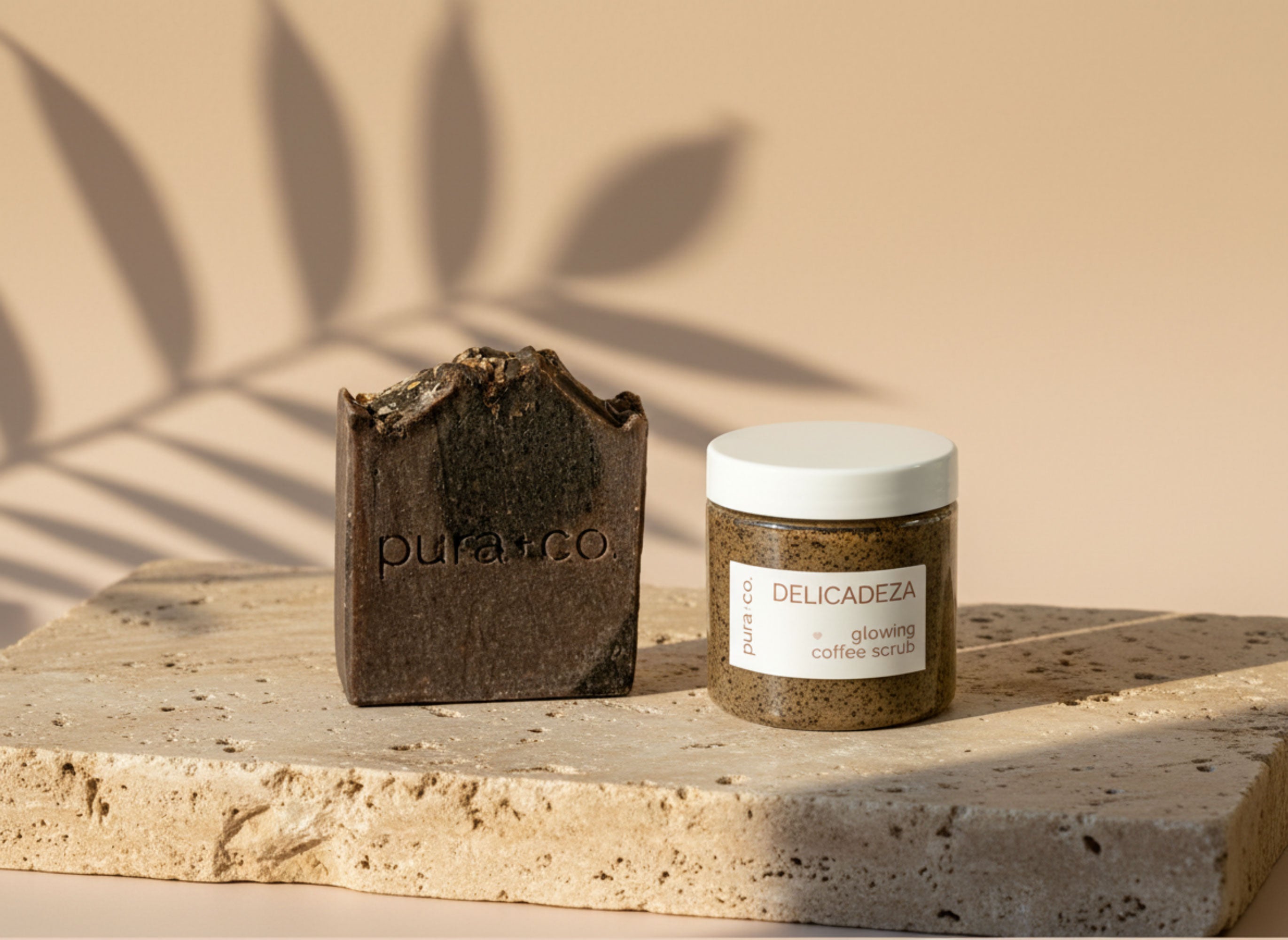 Pura+Co | Bundle Jabón Artesanal Exfoliante de Café | Artisanal Soap | Cold-process Soap | Oatmeal & Honey Scent | Handmade Skin Care | Puerto Rico 